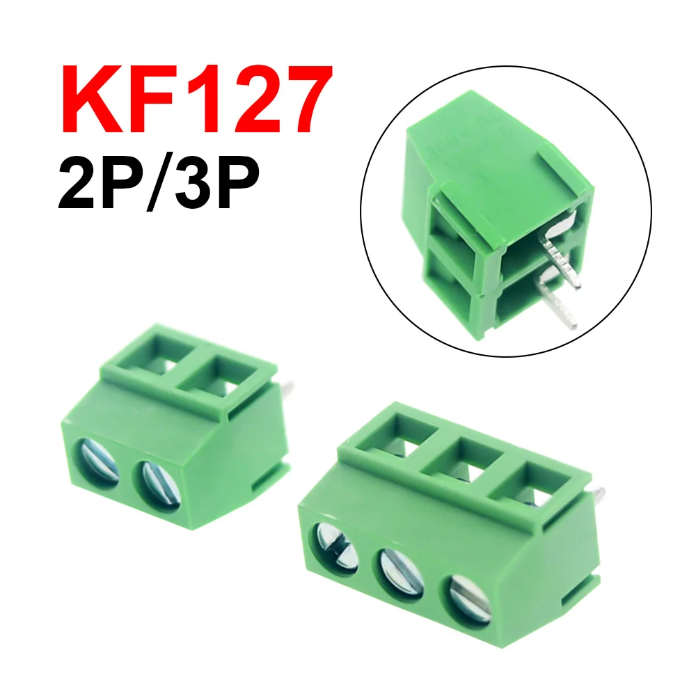 10/50PCS KF127-5.00/5.08mm KF127-2P KF127-3P Screw 5.0mm Terminal Block 2 Pin 3 Pin Pcb Terminal Block Connector