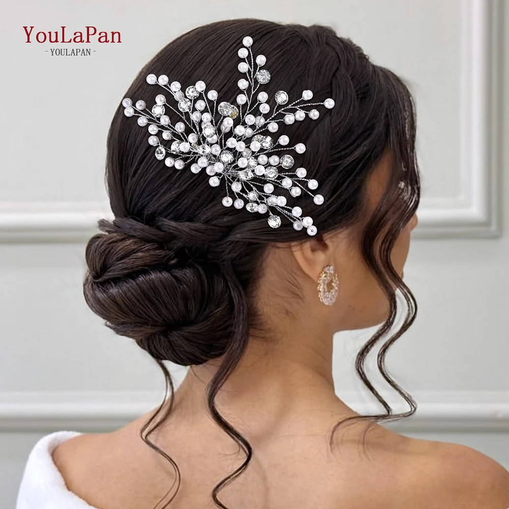 YouLaPan Wedding Pearl Comb Head Jewelry Bride Headpiece Crystal Women Tiaras Bridal Hair Accessories Women Headwear HP797