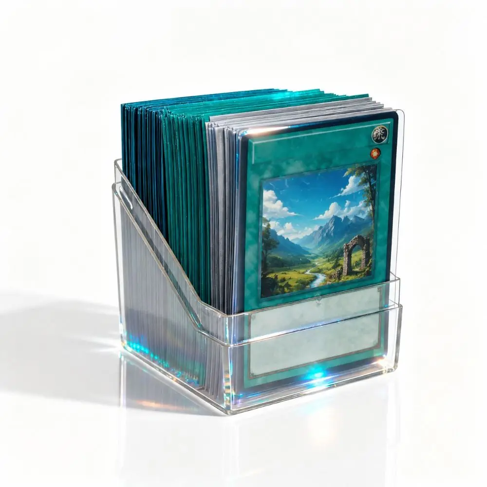 Acrylic Card Storage Box 100PCS Capacity Secure Storage TCG Deck Box Stackable Transparent Card Display Box Gift for Players