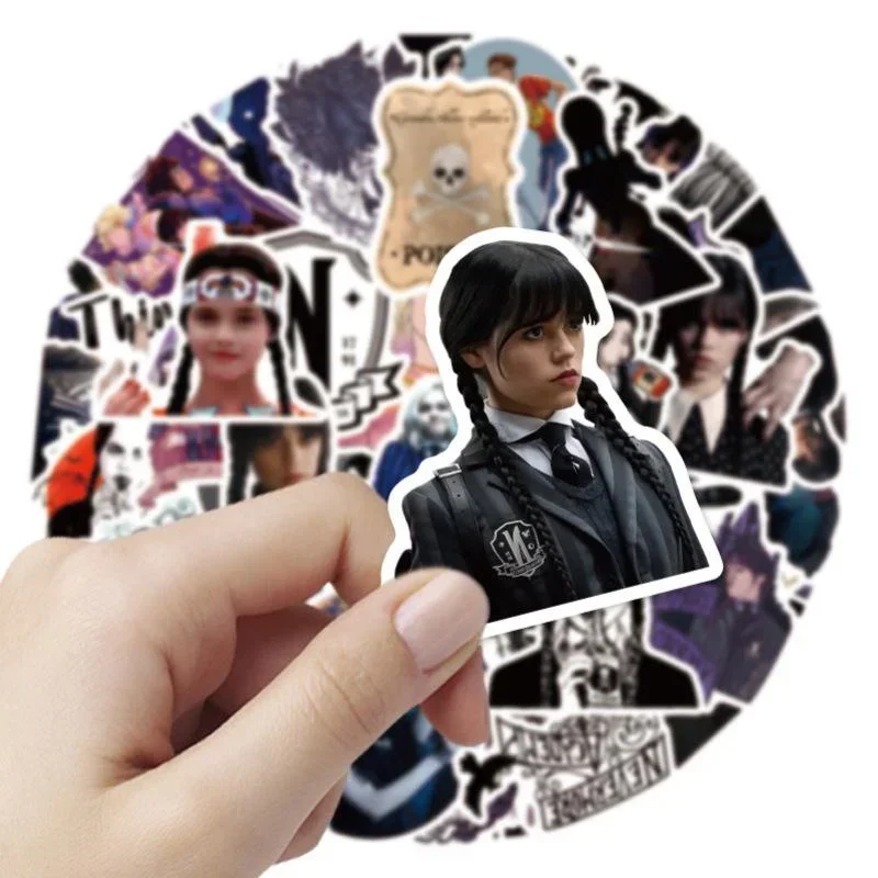 10/25/50Pcs TV Series Drama Wednesday Waterproof Stickers Graffiti Cartoon DIY Decals Sticker