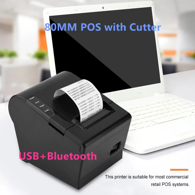 Cheapest Bluetooth Ethernet USB POS 80MM  thermal billing receipt printer with auto cutter andorid and win10