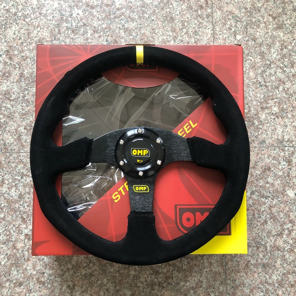 

14Inch Drift JDM 350MM OMP Steering Wheel Universal Rally Racing Car Suede Leather Steering Wheel Volantes For VW HONDA TOYOTA