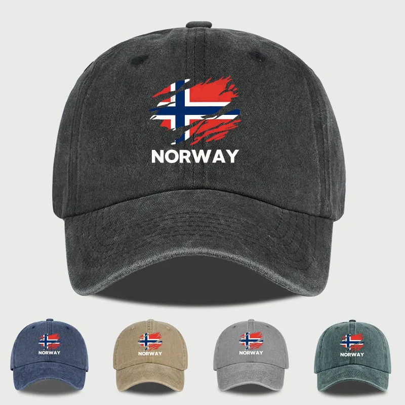 

MLFO “NORWAY” Flag Print Washed Baseball Cap Adjustable Size Trendy & Fashionable Unisex Casual Wear for Fishing & Camping