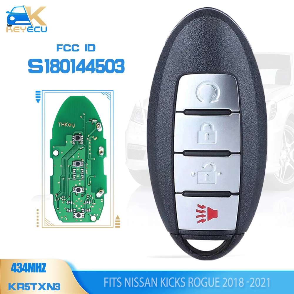 KEYECU S180144503 Keyless-Go Smart Remote Key FSK 434MHz PCF7953M HITAG AES 4A for Nissan Kicks Rogue 2018 2019 2020 2021