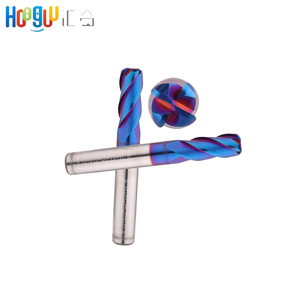 Solid Carbide Corner Radius End Mills HRC65 4 Flutes Nano Blue Coating CNC Tools HRC65 Endmills R1~20 Surface Machining