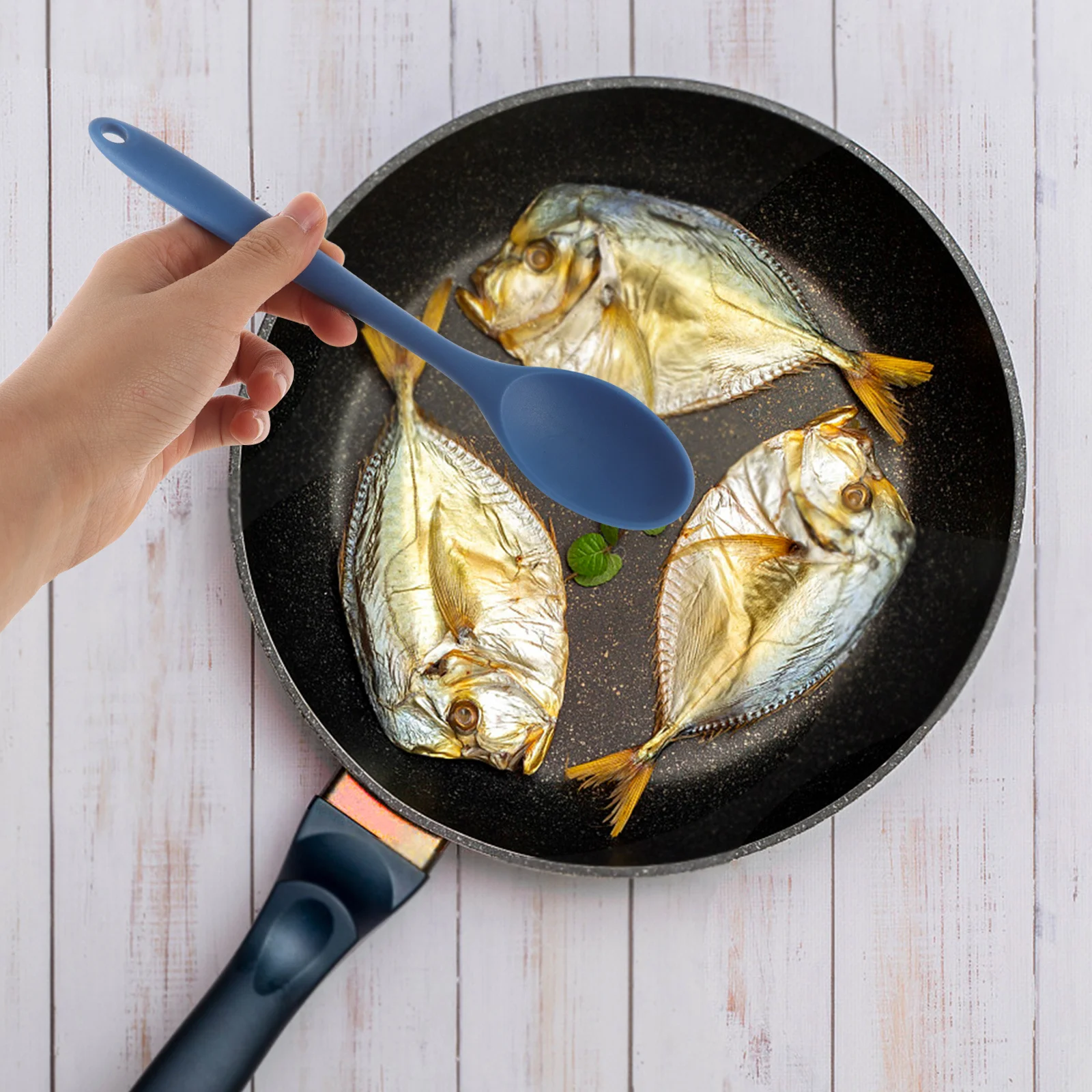 

6Pcs Silicone Cooking Spoons Set Nonstick Mixing Spoon Versatile Kitchen Utensils Soup Serving Spoon Food Tools