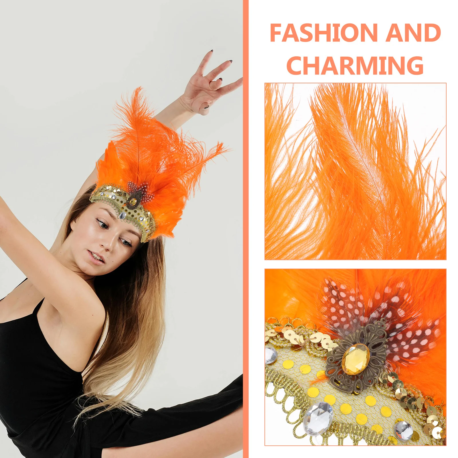 

Headdress Bright Color Fashion Carnival Party Headdress For Masquerade Ball Halloween Cosplay Stage Decor
