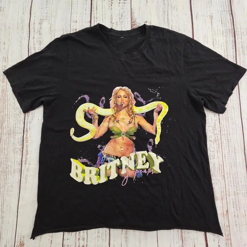 

Черная футболка для взрослых Britney Spears с желтой змеей L