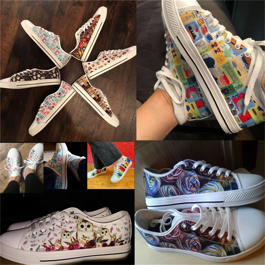 Genshin Impact Print Design Ladies Casual Flat Shoes Anime Design Classic Low Top Canvas Shoes Comfortable Sneaker