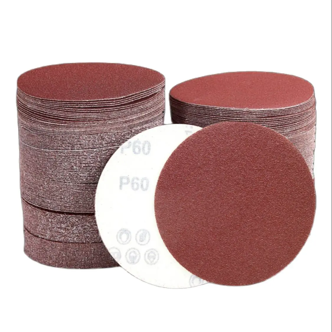 

5-6 Inch 125-150MM Aluminum Oxide Dry Sandpaper Sanding Discs Hook Loop 60 to 2000 Grits For Stone, Furniture Wood Polishing