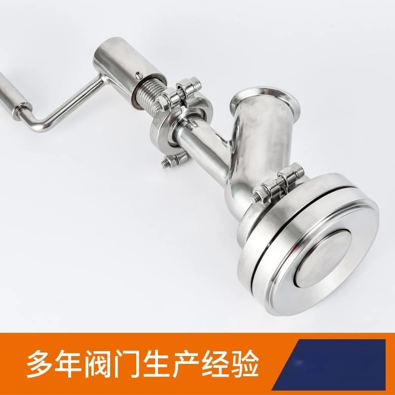 Hand-cranked Up-expandable Tank Bottom Valve, Sanitary Manual Tank Bottom Valve, Down-expandable Discharge Valve 304 316L