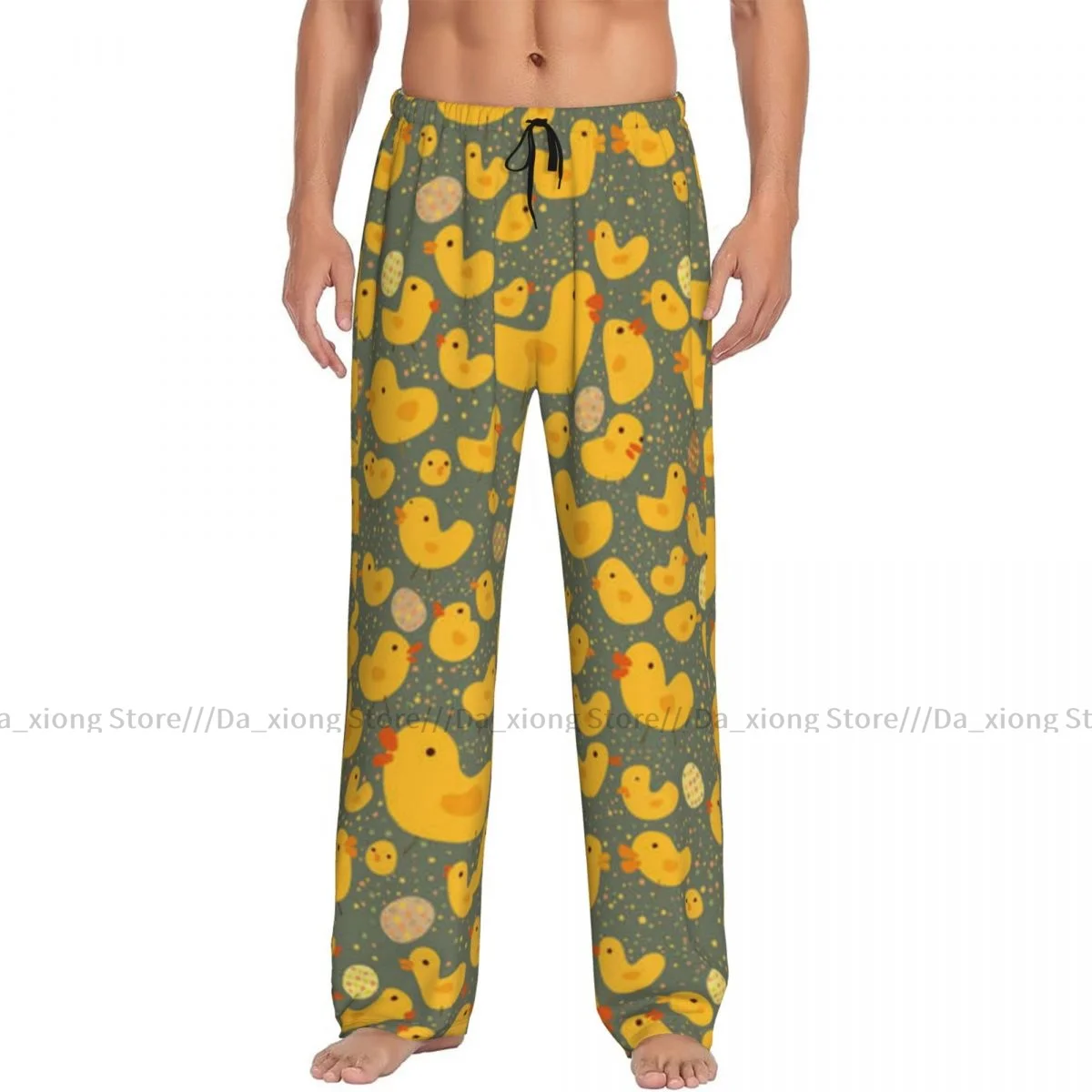 Men's Casual Pajama Sleeping Pants Cute Chickens With Eggs Lounge Loose Trousers Comfortable Nightwear