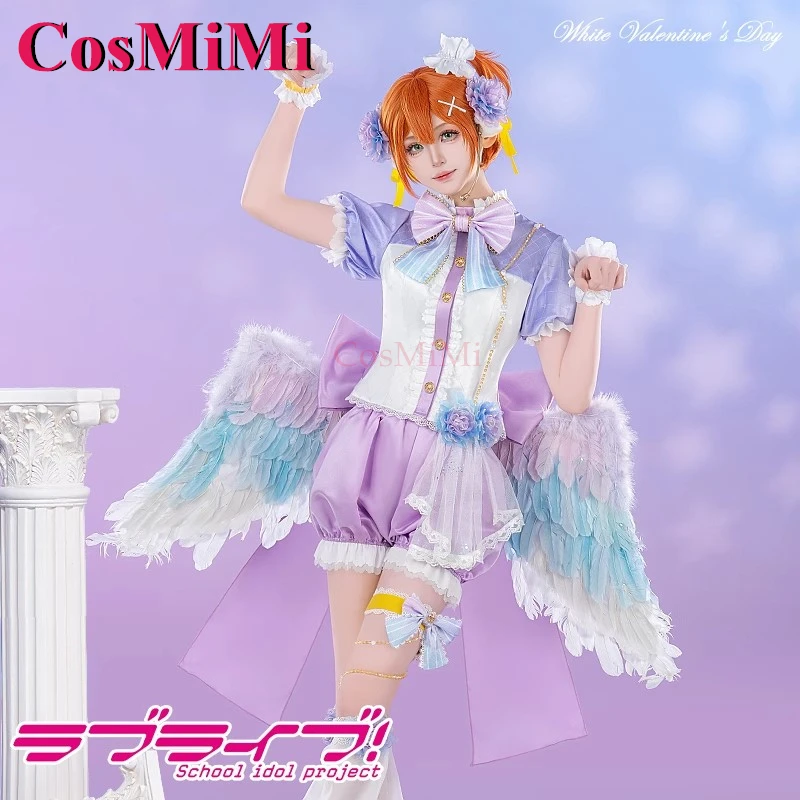 

CosMiMi Anime LoveLive Hoshizora Rin Cosplay Costume White Valentine's Day Angel Sweet Dress Carnival Party Role Play Clothing