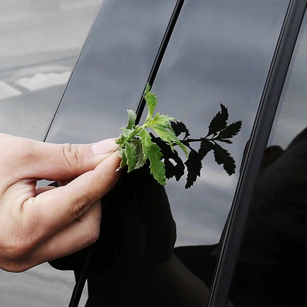 8 قطعة سيارة العمود الأوسط قطعة نافذة الزخارف الديكور B C عمود قطاع ألياف الكربون ملصقات السيارات ل Volkswagen VW Touran 2012-2015 #6