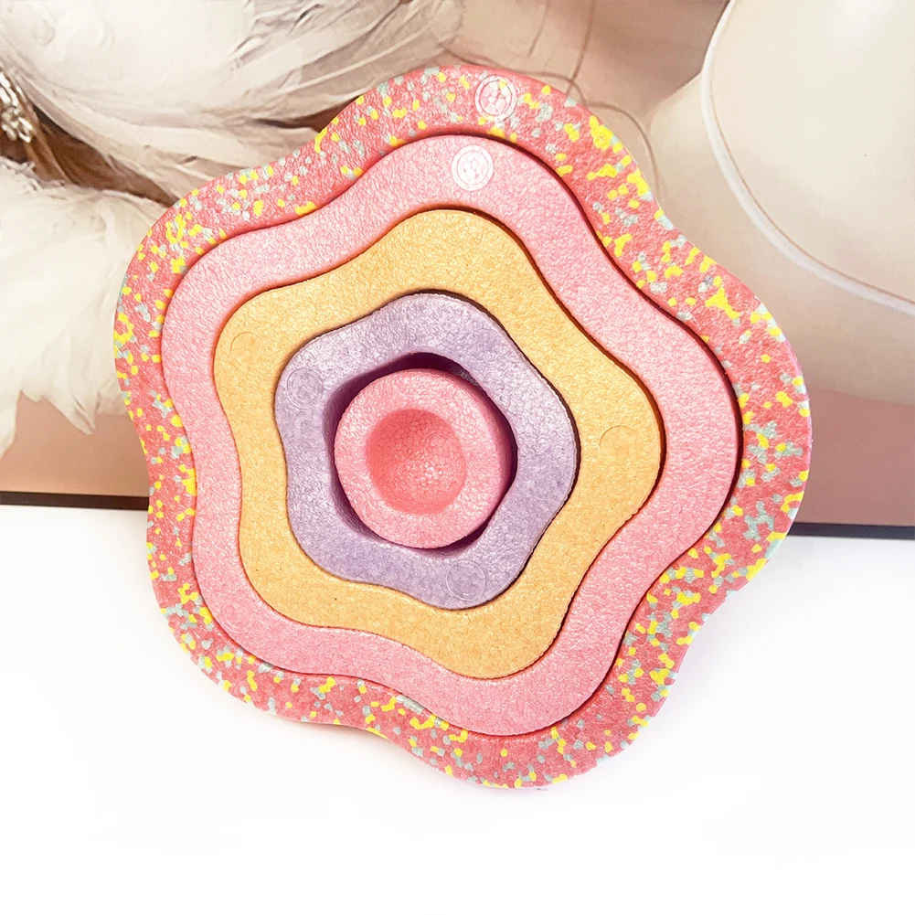 Foam Balance Stepping Stone Non-Slip Sensory Stepping Stones Stackable Flower Shaped Stepping Stones for Indoor Outdoor