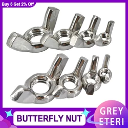 304 Stainless Steel Hand Tighten Nut Butterfly Nut Ingot Wing Nuts crocheted Hand Screwed Yuanbao Screw Cap M3M4M5M6 M8 M10 M12
