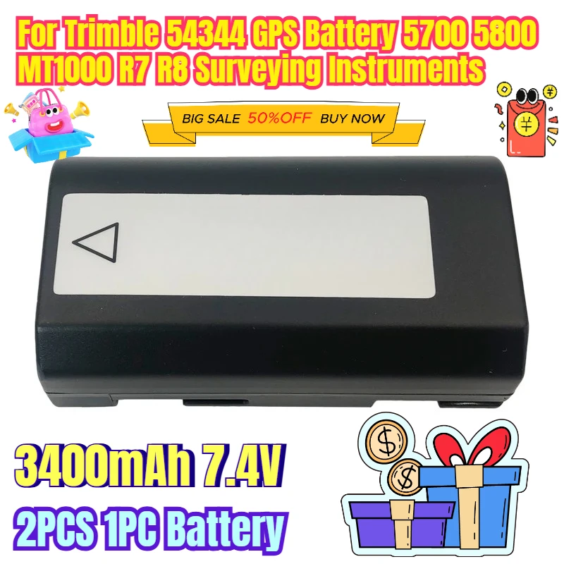 

3400mAh 7.4V 2PCS 1PC Battery for Trimble 54344 GPS Battery 5700 5800 MT1000 R7 R8 Surveying Instruments