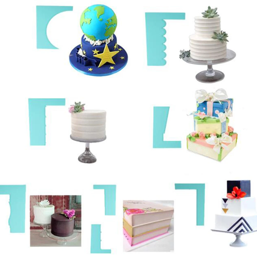

6pcs/1set Cream Cake Scraper Plastic Sawtooth Cake Scraper Baking Cake Shaving Cream Cut Scraper Utensils Supplies