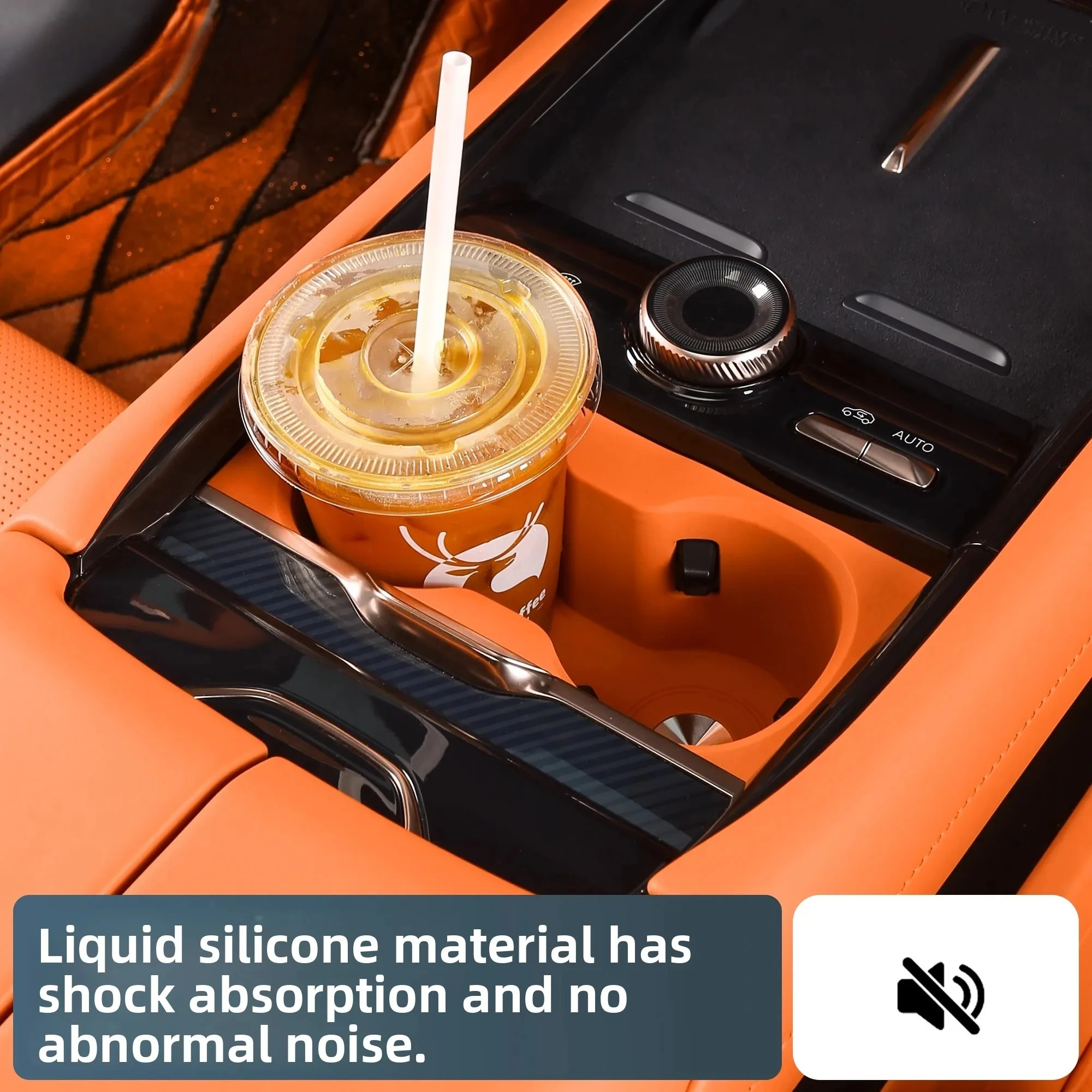 

Car Center Console Water Cup Holder Silicone Pad Waterproof Anti-Slip Drinks Holder Protective Cover For Lynk & Co 900 2025 2026
