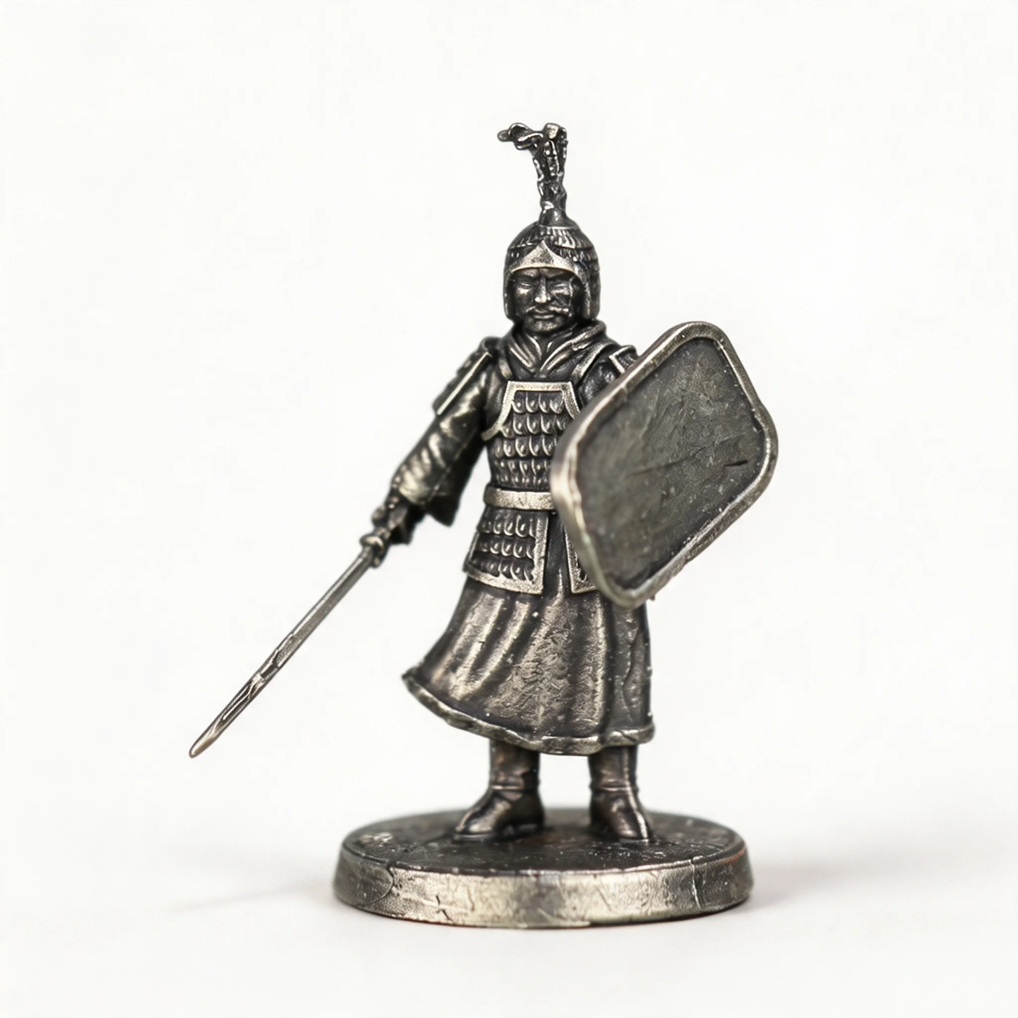 New White Copper Han Dynasty Soldier Figurine Miniature Model Tabletop Game Chess Piece Desktop Decor