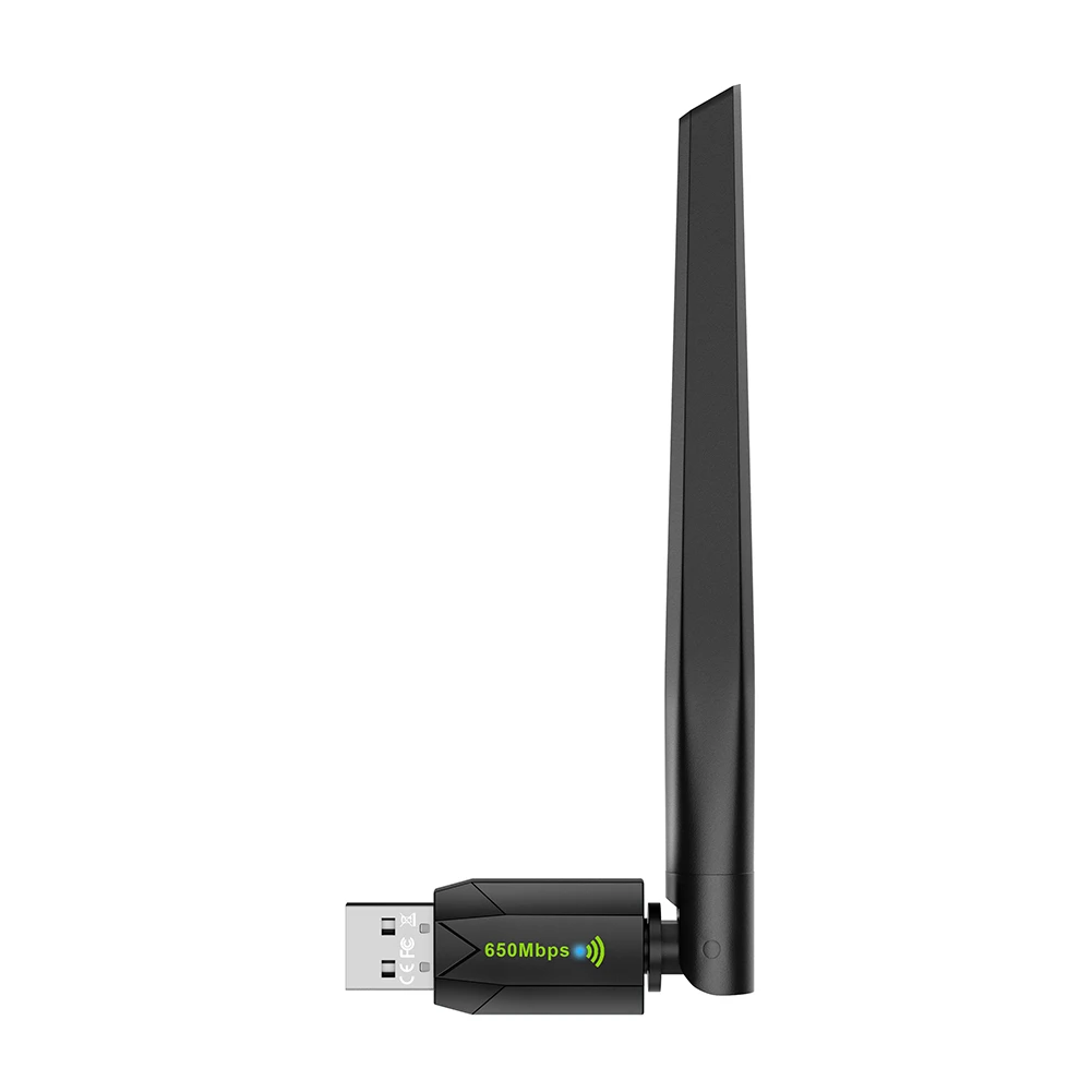 

650 Мбит/с USB-адаптер Wi-Fi, бесплатный диск, двухдиапазонный 2,4G, 5 ГГц, беспроводная сетевая карта, адаптер Wi-Fi-ключа для Windows XP/7/8/8.1/10/11
