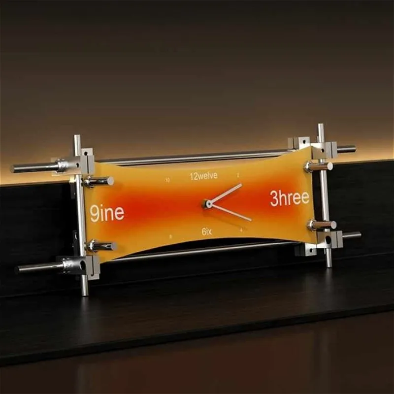 Metal Desk Clock Luxury Retro Table Clock Creative Living Room Desk Watch Painting Art Table Clocks Nordic Desktop Decoration