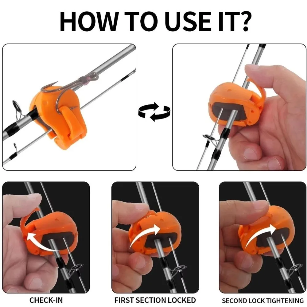 5pcs Anti Slip Fishing Rod Holder Grip Anti-collision Protective Fishing Rod Clip ABS Quick-Attach Fishing Rod Protector