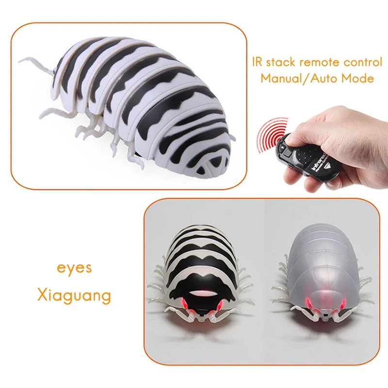 Fbil-simulação de controle remoto pillbug brinquedo realista novidade brinquedo complicado para crianças presente aniversário brinquedo rc animal brinquedo