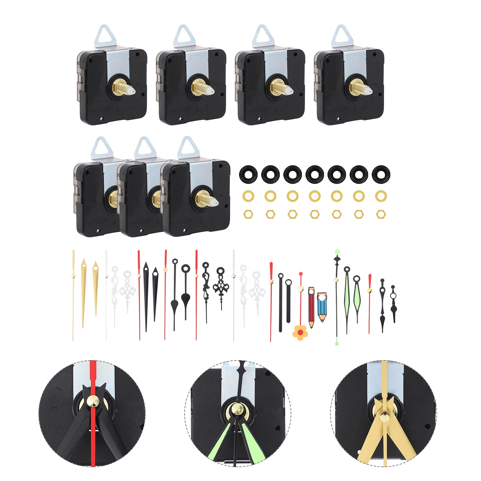 

7 Sets Clock Hands Useful Mechanism Clocks Decorate DIY Quartz Movement Replacement Plastic Pointers Parts