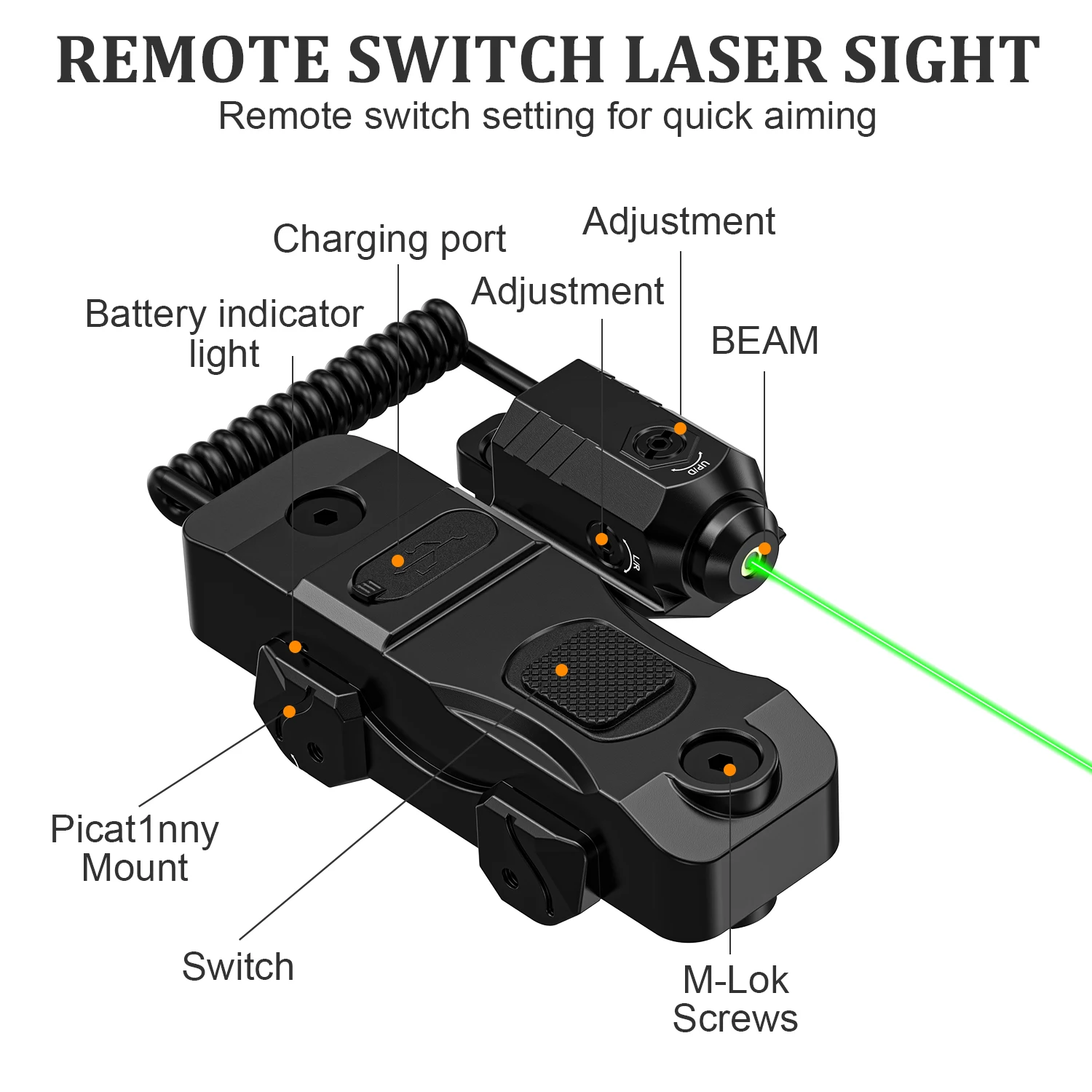 

Professional 7004 Rechargeable Laser Sight for Picatinny / M-Lok Rail Systems.
