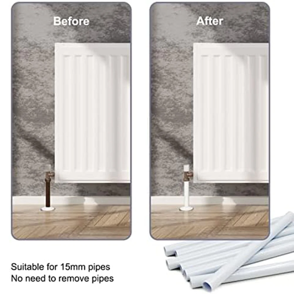 4pcs Radiator Pipe Covers 15*200mm 300mm 500mm Radiator Pipe Covers Adjustable Radiator Pipe Decorative Cover Wall Decoration