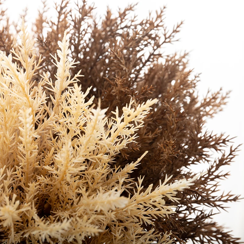 6 قطعة عشب القمح البلاستيكي الزهور الاصطناعية غرفة المنزل الخريف الزفاف الديكور ريم القصب باقة الرملي الملونة القهوة نبات صناعي #6