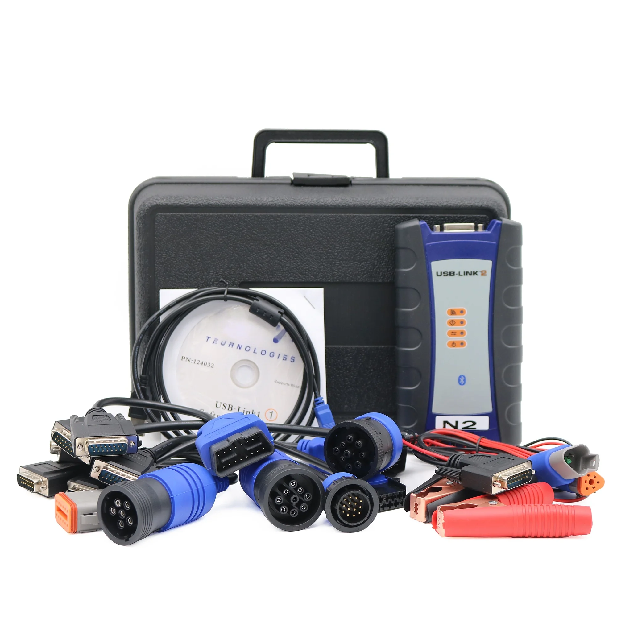 

The nexiq USB Link 2 (124032) Diagnostic Tool for Heavy-Duty Diesel Trucks and excavators Includes Bluetooth and a USB Interface