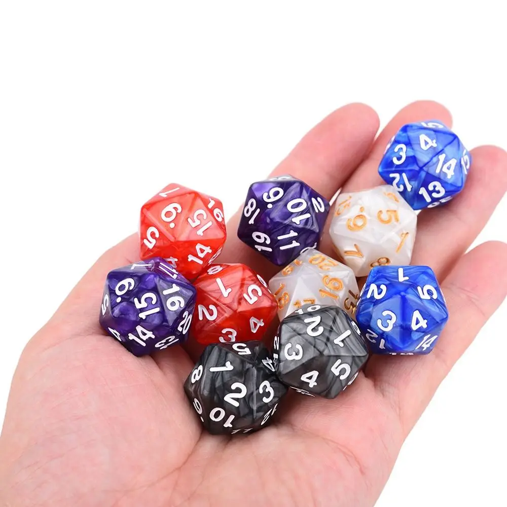 10Pcs 4/8/10/20-sided Acrylic Table Game Polyhedral Dices Multifaceted D20 Digital Dice Set for DND Dice Tabletop Game Dice Gift