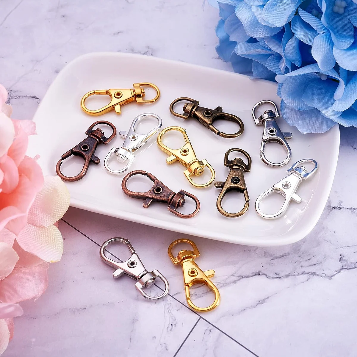 5/15/30/60/100 قطعة المفاتيح هوك كليب قطب جراد البحر مخلب المشبك سلاسل المفاتيح DIY بها بنفسك الحرف الحبل صنع 35 مللي متر/1.35 بوصة