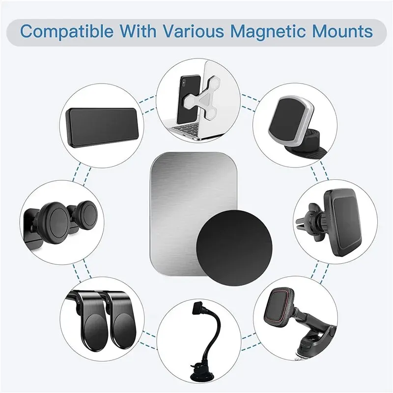 Metal Plate Disk For Magnetic Car Phone Holder Thin Iron Sheet Sticker Disk For Magnet Tablet Desk Phone Car Stand Mount Round