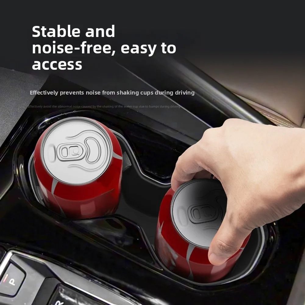 Rattle Silicone Cup Holder for Q5L 20For 26 Center Console Insert 19.4 8.3 7cm Black Non Slip Stain Resistant Build