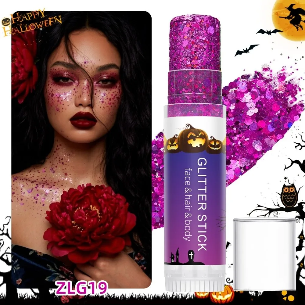 Gel Texture Body Art Glitter Stick Multi-Purpose Flash Effect Facial Eyeshadow Stick Shiny Water-Resistant Lip Hair Makeup Stick