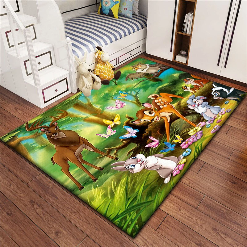 Bambi Cartoon printed area carpet for children Living room Bedroom floor mat Kitchen mat Children\'s Bedroom Mat