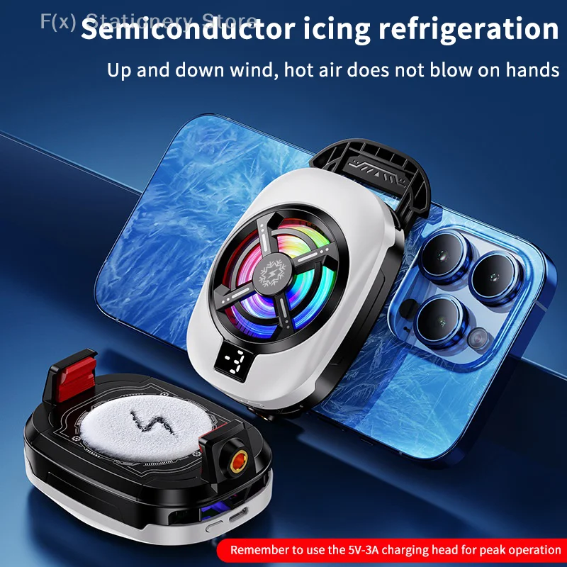 Semiconductor Mobile Phone Cooling Fan Radiator Back-Clip For Games/Live Streaming Phone Cooler For IPhone Android Universal