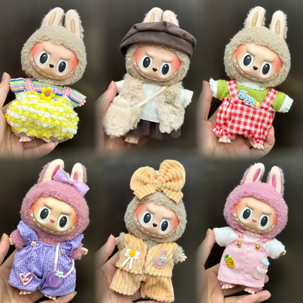 For Labubu V2 V1 Plush Idol Clothes Outfit Accessories  College Cultural Administrative Travel Style Kid Toy Gift Labubu ropa