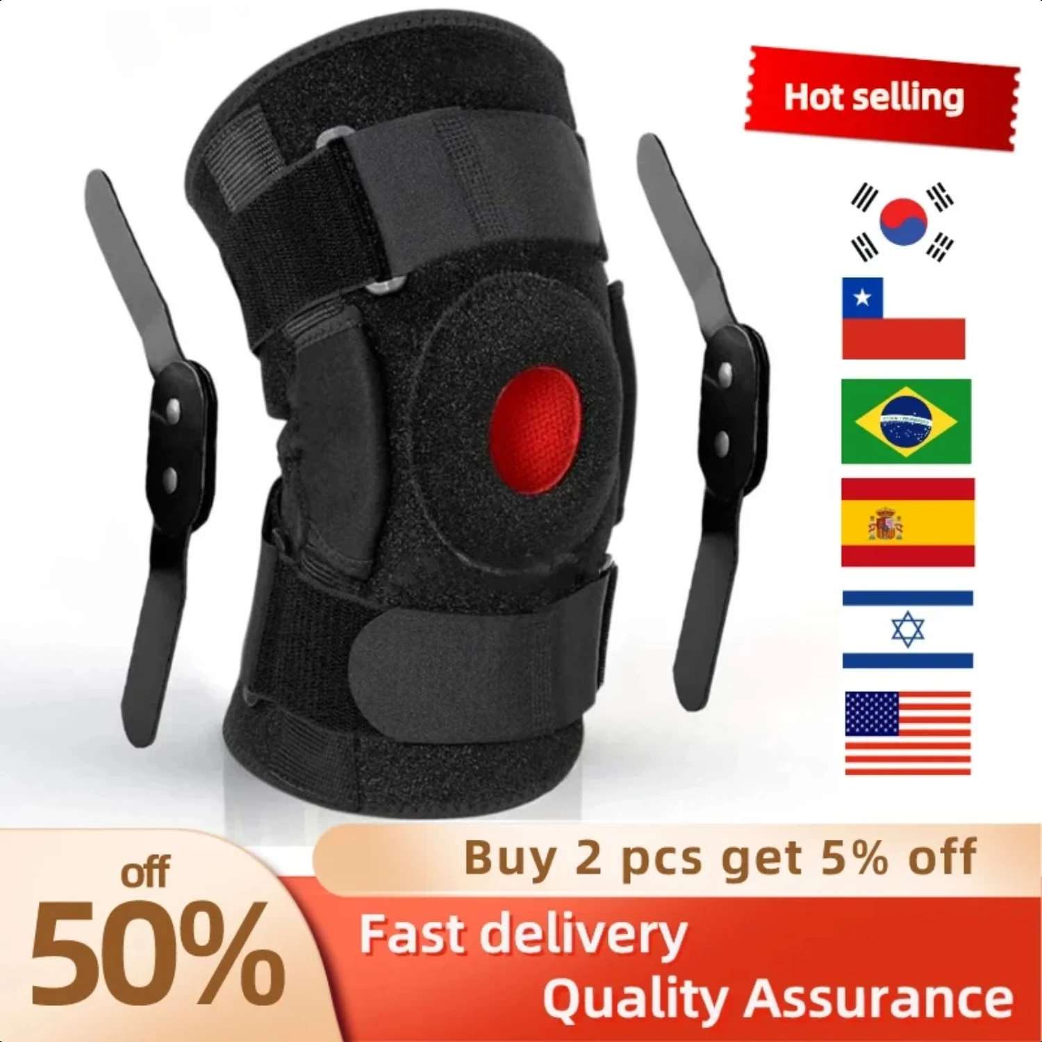 1Pcs Knee Support Brace Adjustable Open Patella Knee Pad Protector Guard  Gym Workout Sports Arthritis Joint Pain hot sale