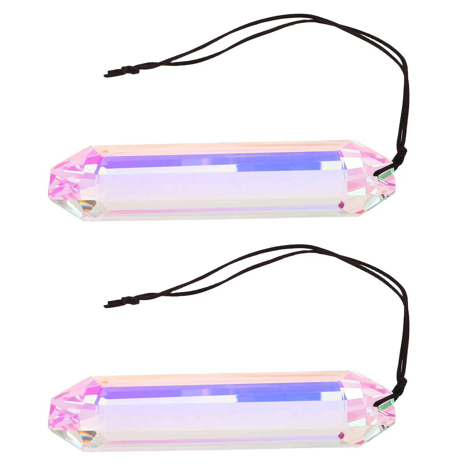 2Pcs Crystal Rainbow Suncatcher Prism Hanging Ab Decorative Crystal Ornament Window Garden Outdoor Patio Indoor Mood Booster