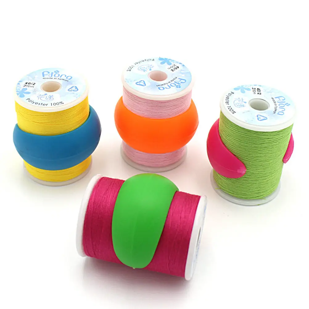 50Pcs Sewing Thread Spool Huggers Silicone Bobbin Holder Clip Organizer Keeps Color Visible Reusable