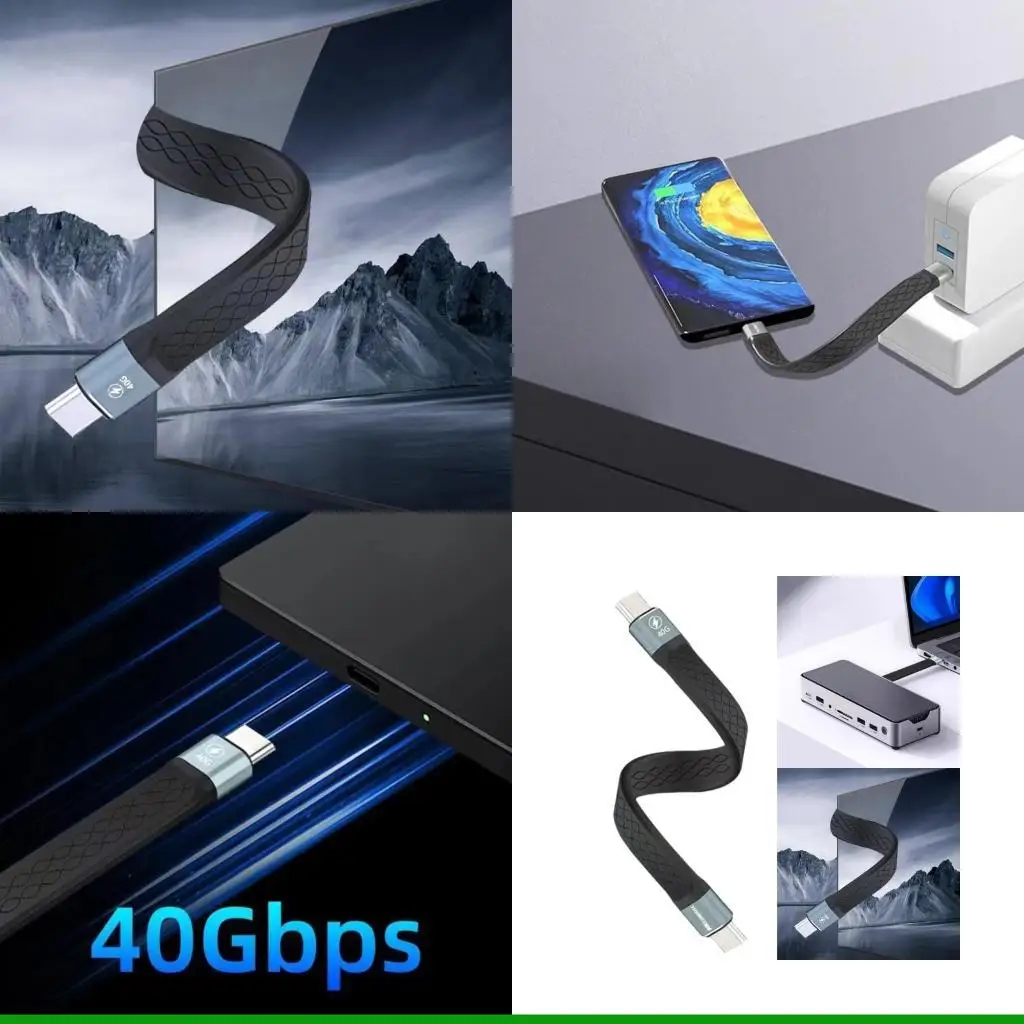 

U55C Portable 13 см. USB Type C Кабель C Кабель 240W Зарядка 40 Гбит / с скорость 8K Video 4 Поддержка для настройки устройств