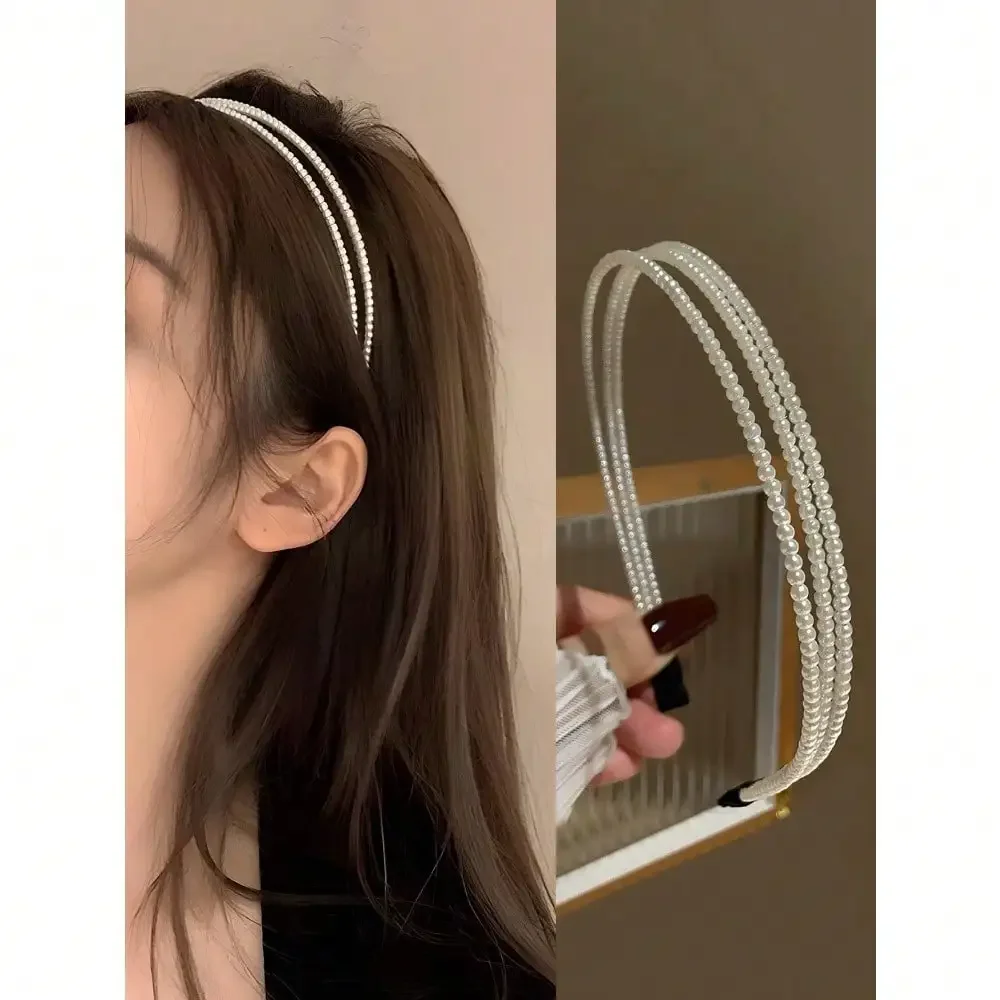1 Set Of 5pcs Fine Wire Metal Headbands, Minimalist European & American Design Aesthetic Hairpins For Outings, Parties, Daily Street Style Hairband Hair Hoop Hair Accessories Head Accessories
