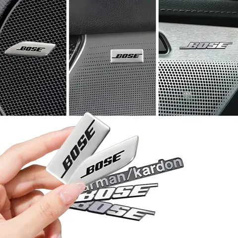 4/10 aluminum car audio badges, 3D aluminum speaker car audio badge decorative stickers, center console decorative stickers