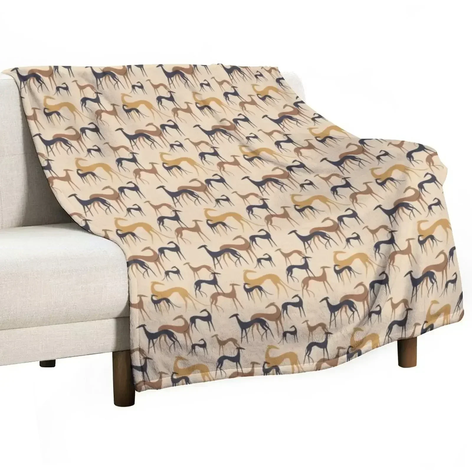 Galgos in brown Throw Blanket Luxurious Soft Fuzzy Blanket for Sofa Bed