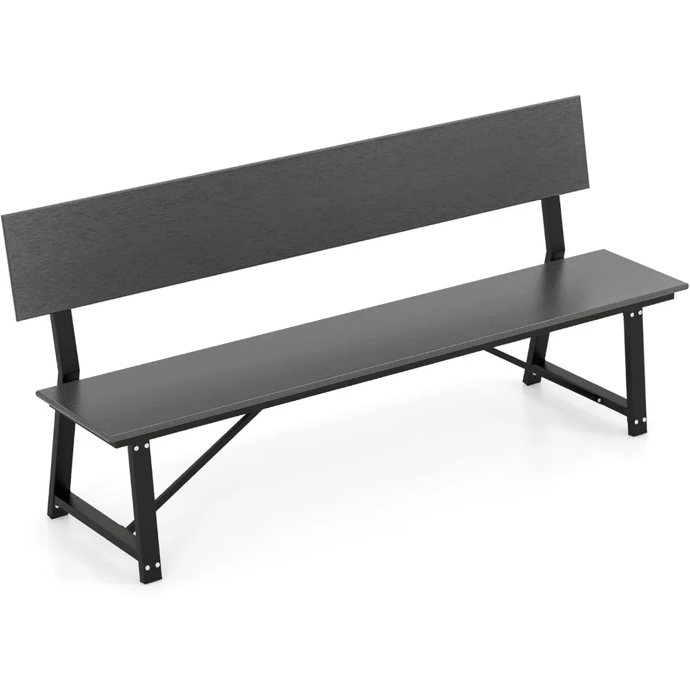 

72” Outdoor Bench, Extra Long Patio HDPE Bench for 4 People, 1100 lbs Weight Capacity, Heavy-Duty Patio Picnic Dining