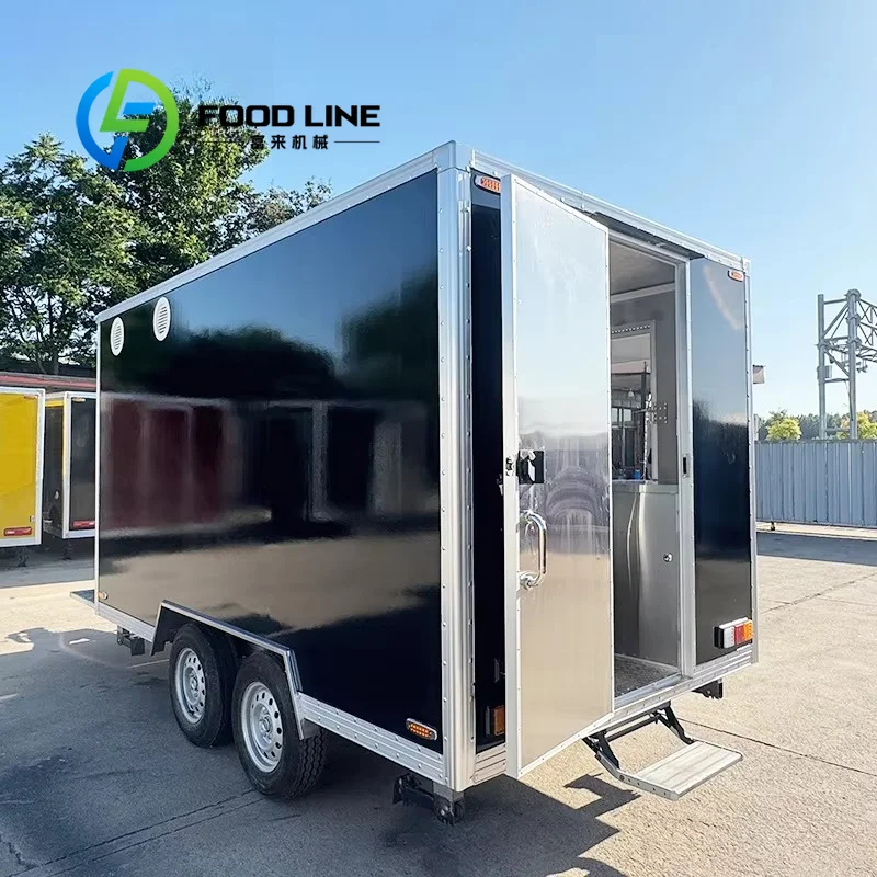 Mobile Food Cart Trailer, Modular Interior Layout Freely Arrange Cooking Equipment Food Cart Trailer For Multi‑Food Business
